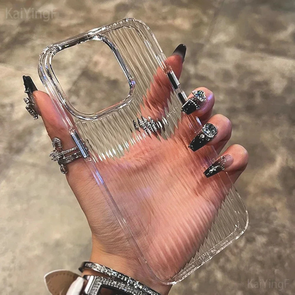 Corrugated Clear Silicone Case - iPhone 11-16