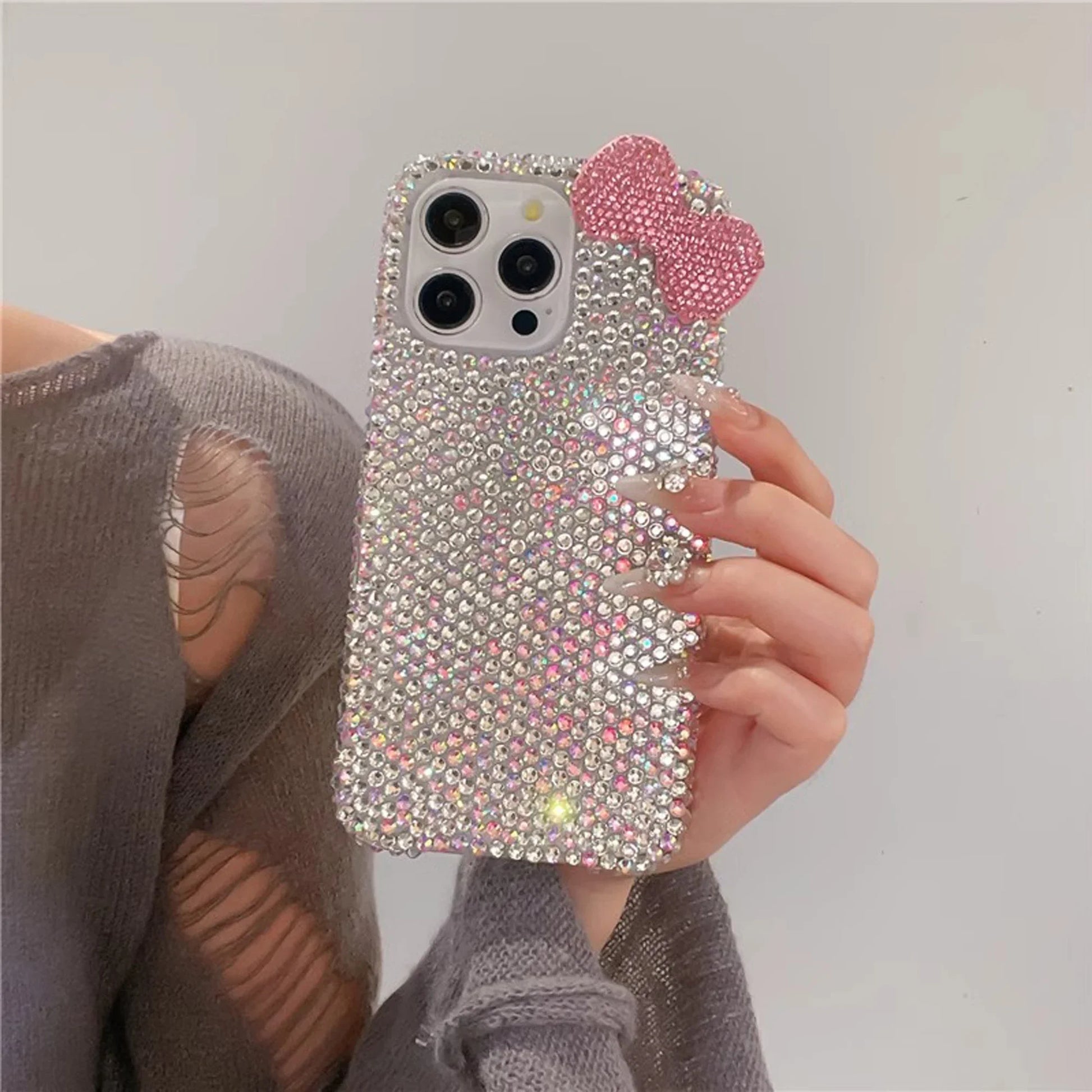 3D Diamond Bow Glitter Case - iPhone 11-16 Pro Max