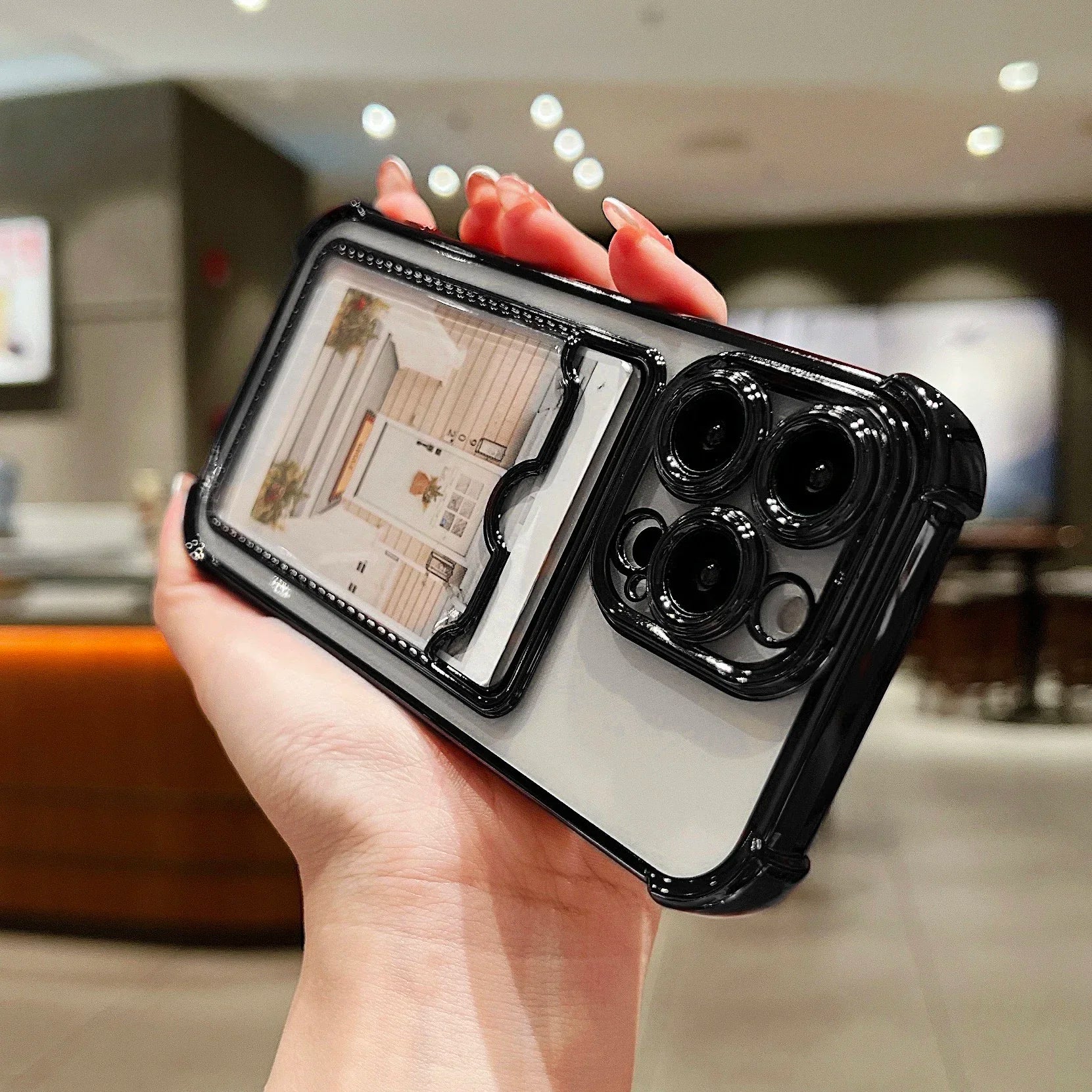 Transparent Wallet Card Case - iPhone 11-15 Pro Max