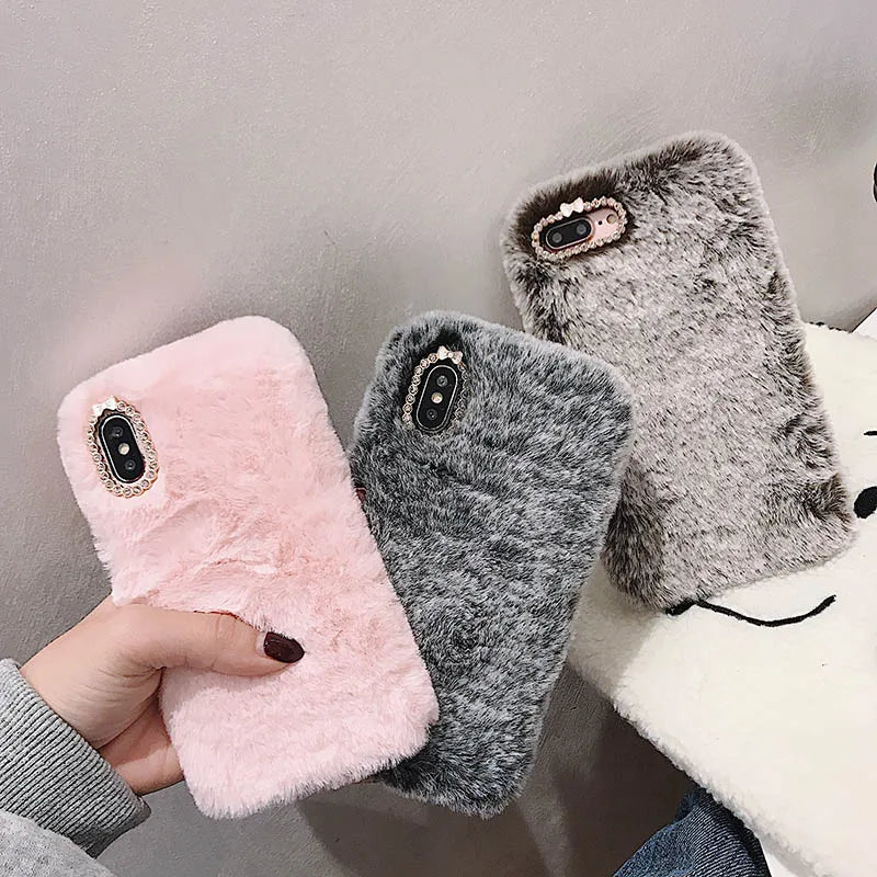 Fluffy Plush Fur Soft Case