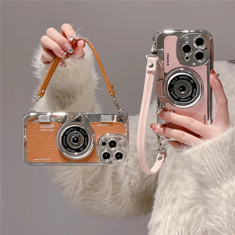 Retro Camera Strap Case - iPhone 12-15 Pro Max