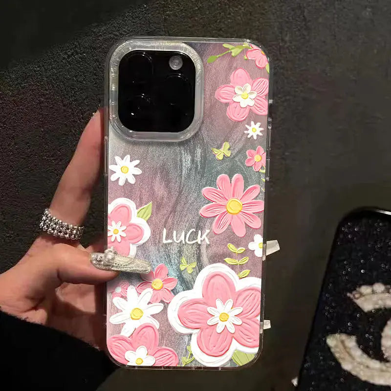 Pink Flower Plated Case - iPhone 6-16