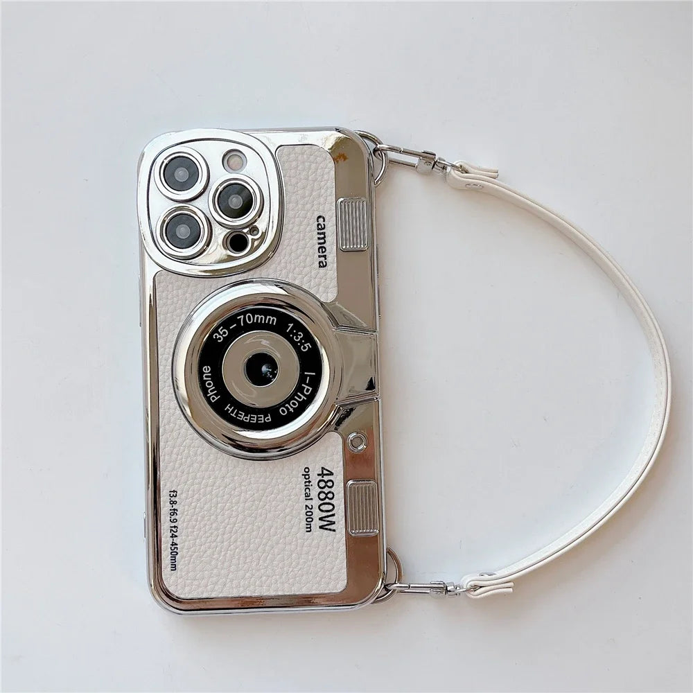 Retro Camera Strap Case - iPhone 12-15 Pro Max