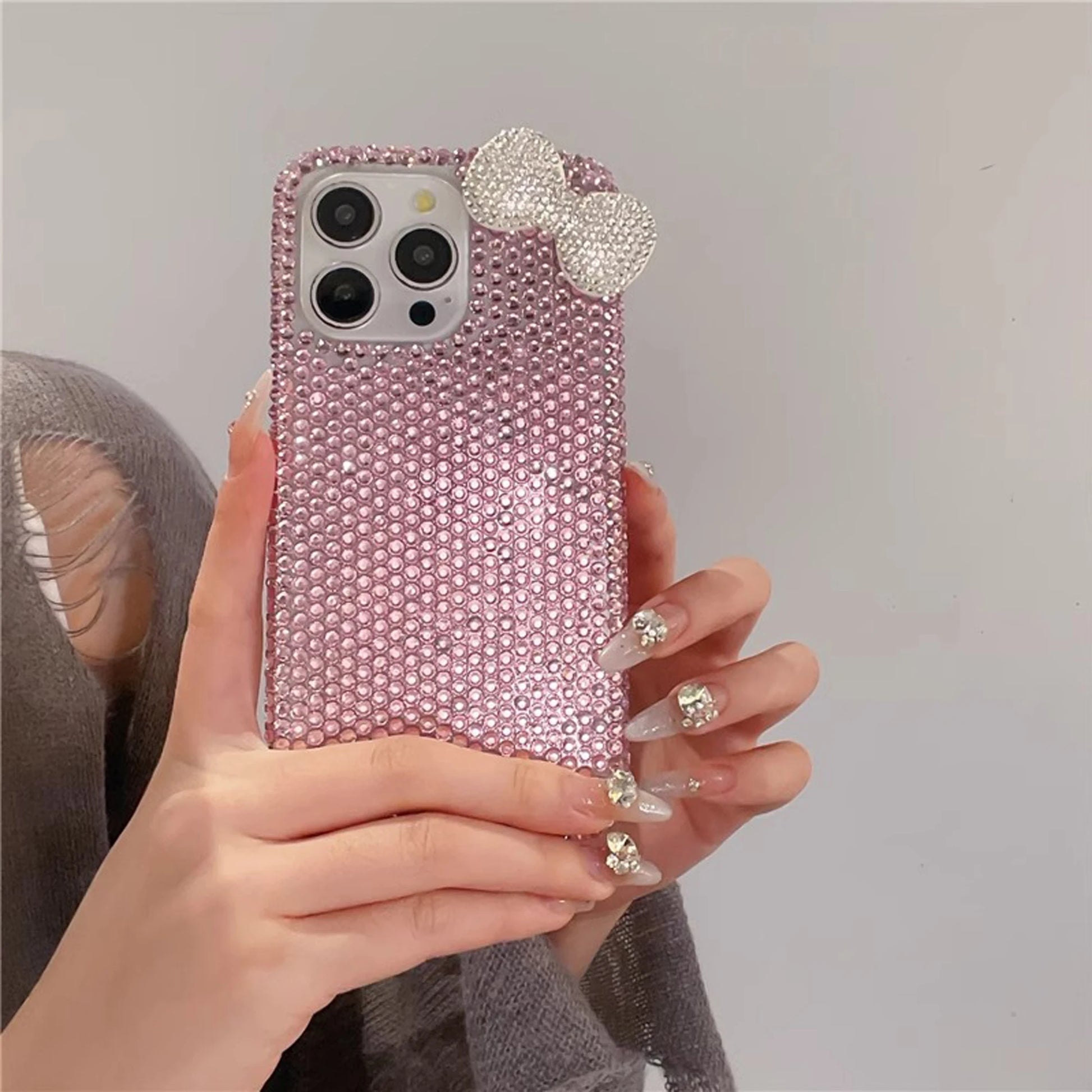 3D Diamond Bow Glitter Case - iPhone 11-16 Pro Max