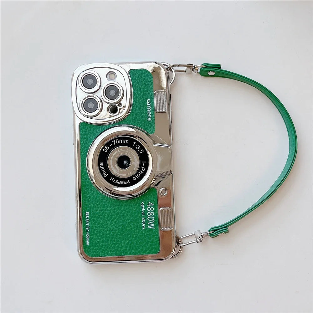 Retro Camera Strap Case - iPhone 12-15 Pro Max