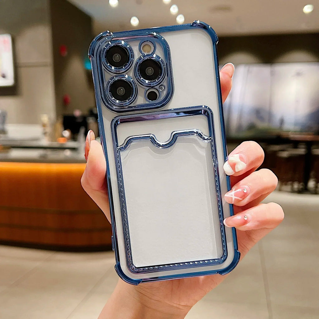 Transparent Wallet Card Case - iPhone 11-15 Pro Max