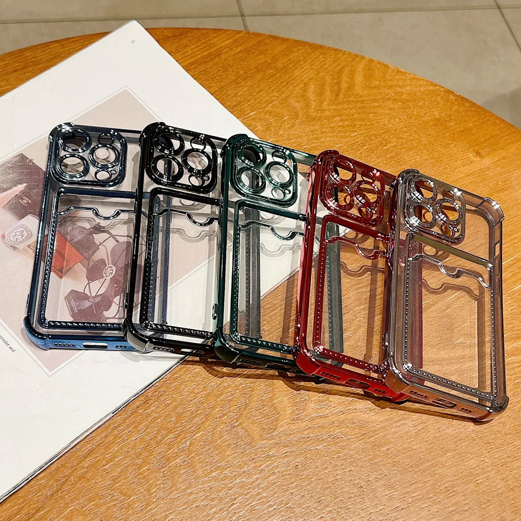 Transparent Wallet Card Case - iPhone 11-15 Pro Max