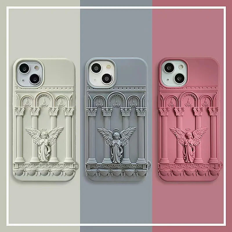 Retro Angel Statue Case - iPhone 13-15 Pro Max