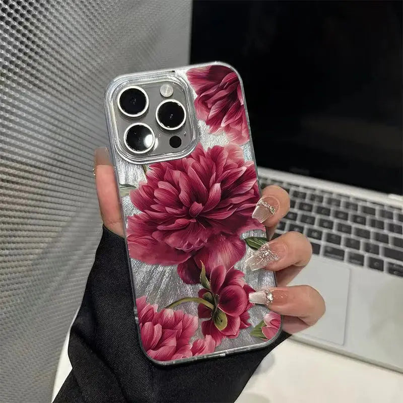 Pink Flower Plated Case - iPhone 6-16
