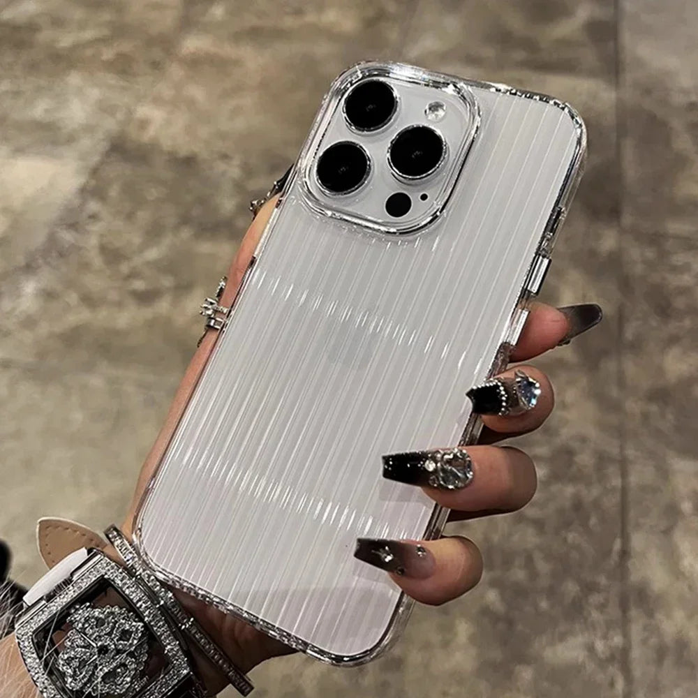 Corrugated Clear Silicone Case - iPhone 11-16