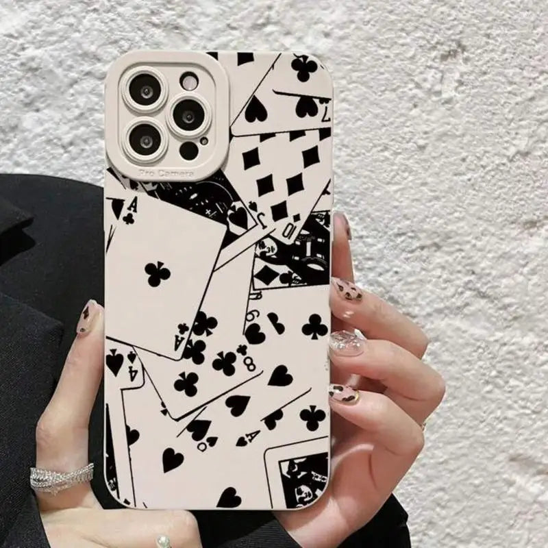 Card Pattern Shockproof Case - iPhone 13-16 Pro Max