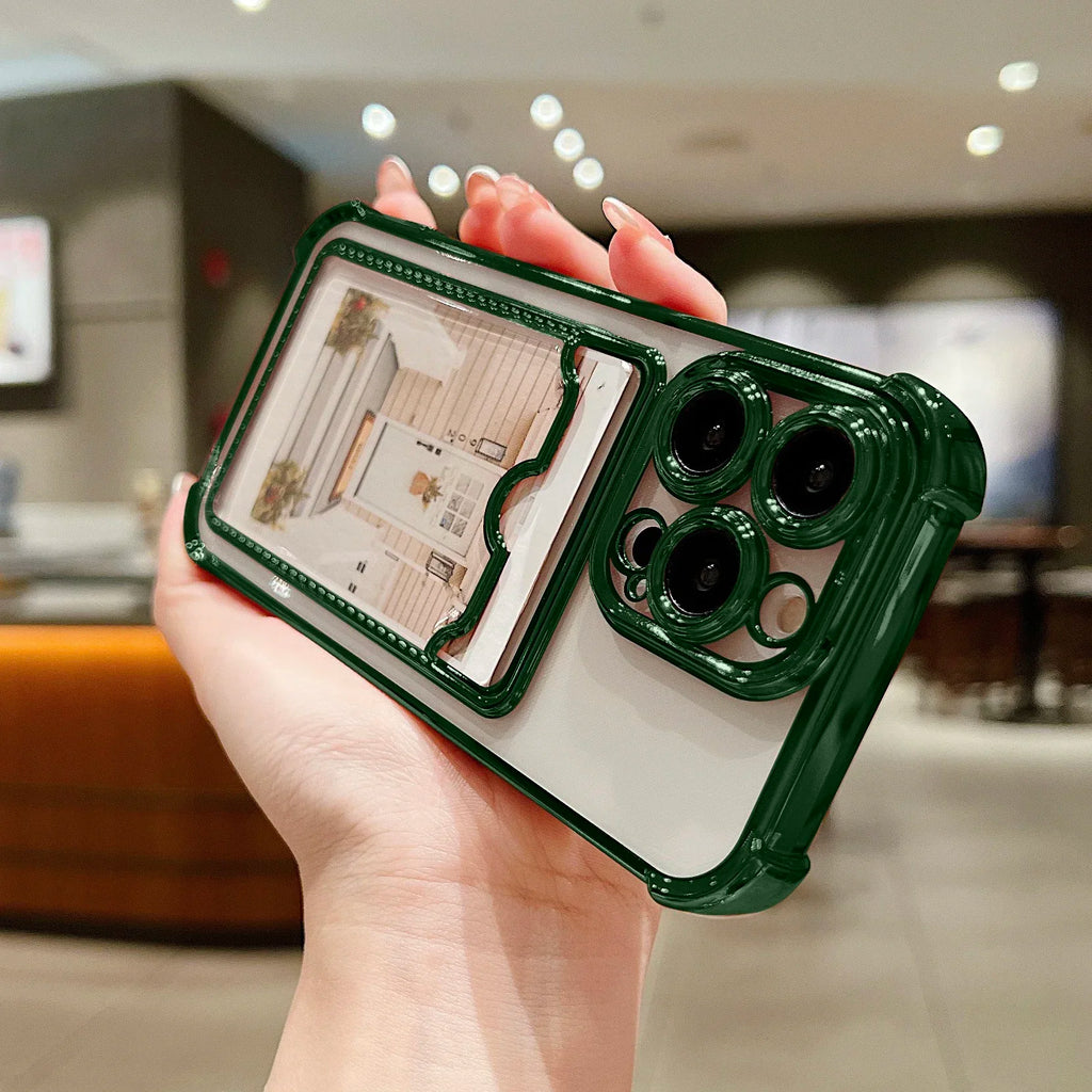 Transparent Wallet Card Case - iPhone 11-15 Pro Max