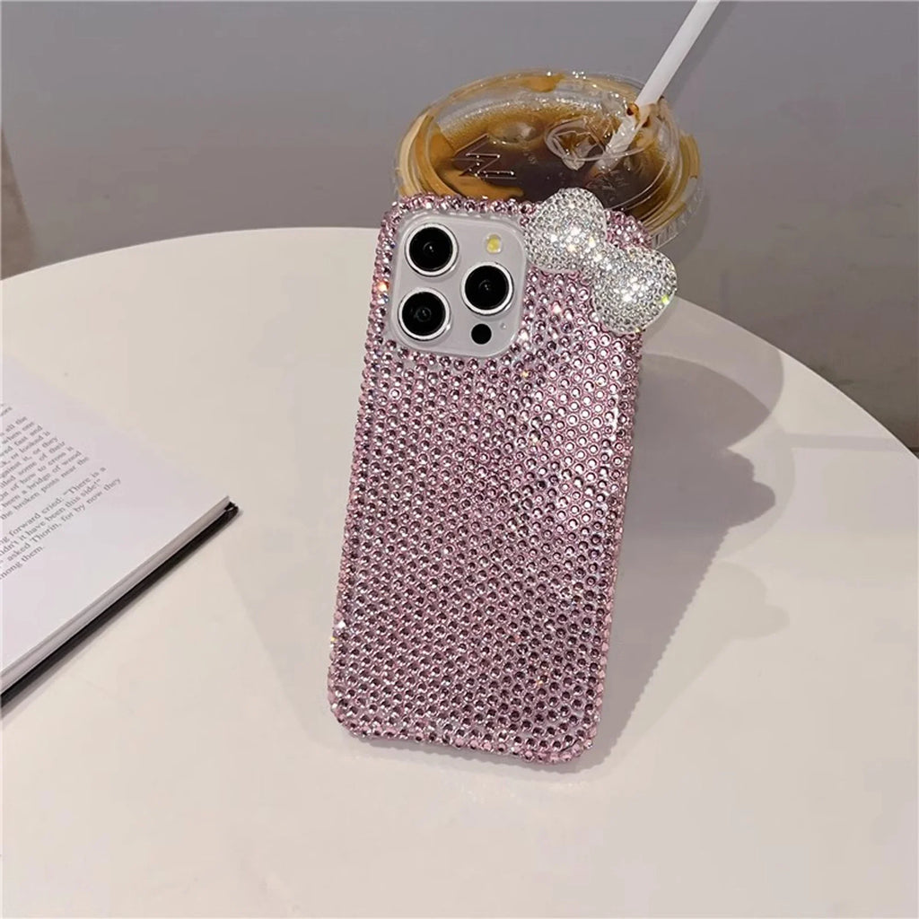 3D Diamond Bow Glitter Case - iPhone 11-16 Pro Max
