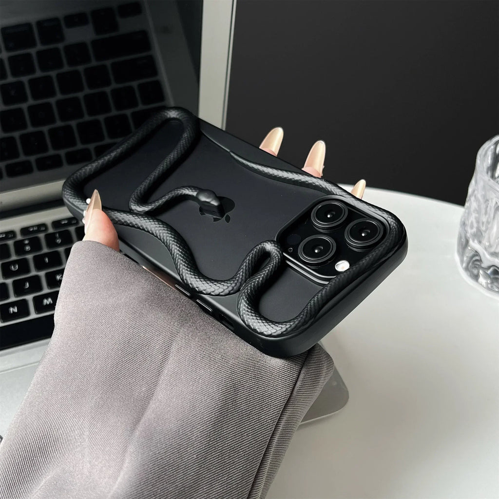 Plating Soft Snake Frame Case - iPhone 11-15 Pro Max