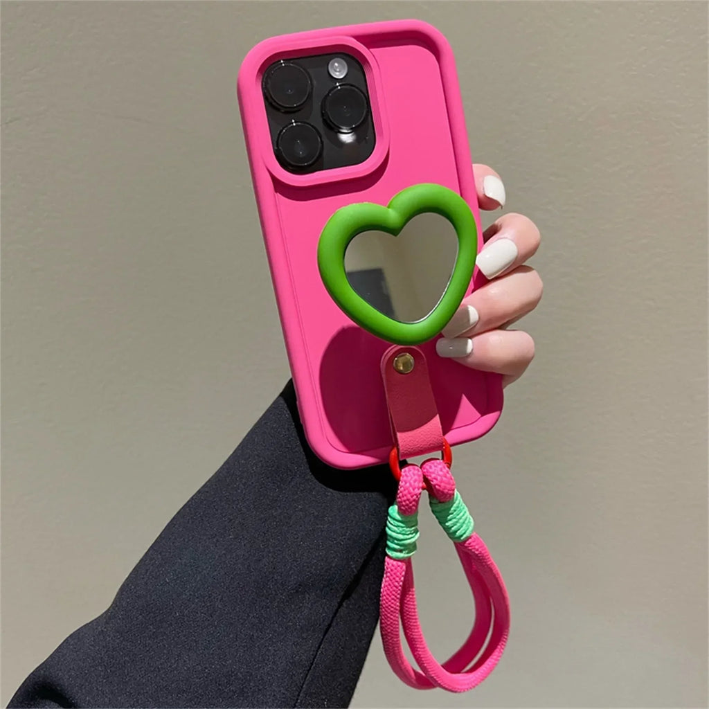 Mirror Strap Shockproof Case - iPhone 7-15 Pro Max