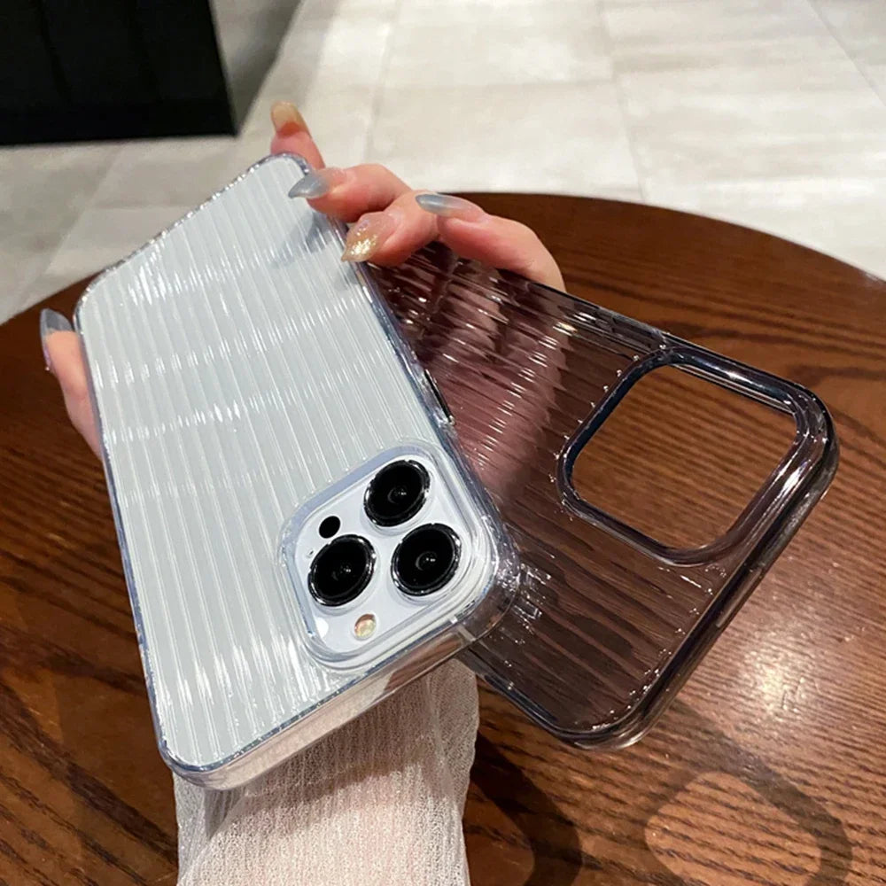 Corrugated Clear Silicone Case - iPhone 11-16