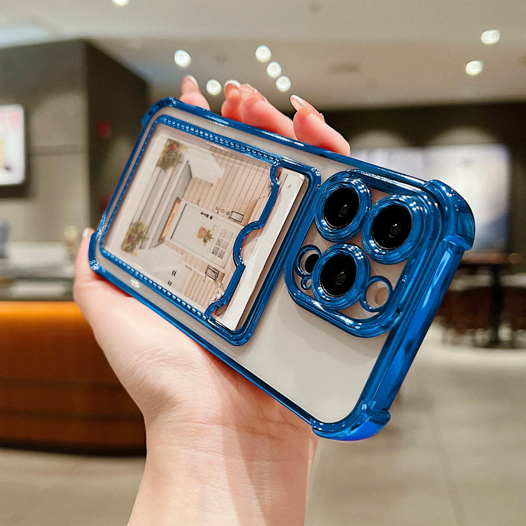 Transparent Wallet Card Case - iPhone 11-15 Pro Max