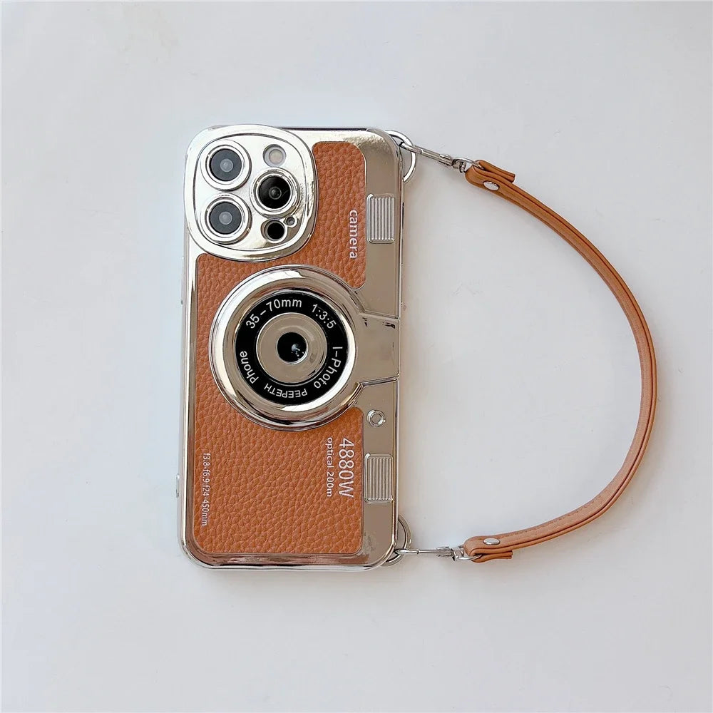 Retro Camera Strap Case - iPhone 12-15 Pro Max
