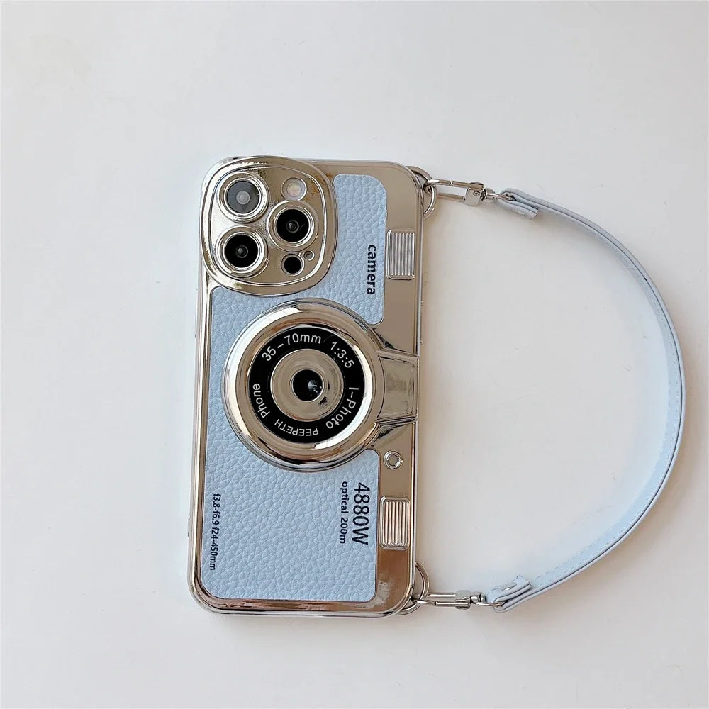 Retro Camera Strap Case - iPhone 12-15 Pro Max