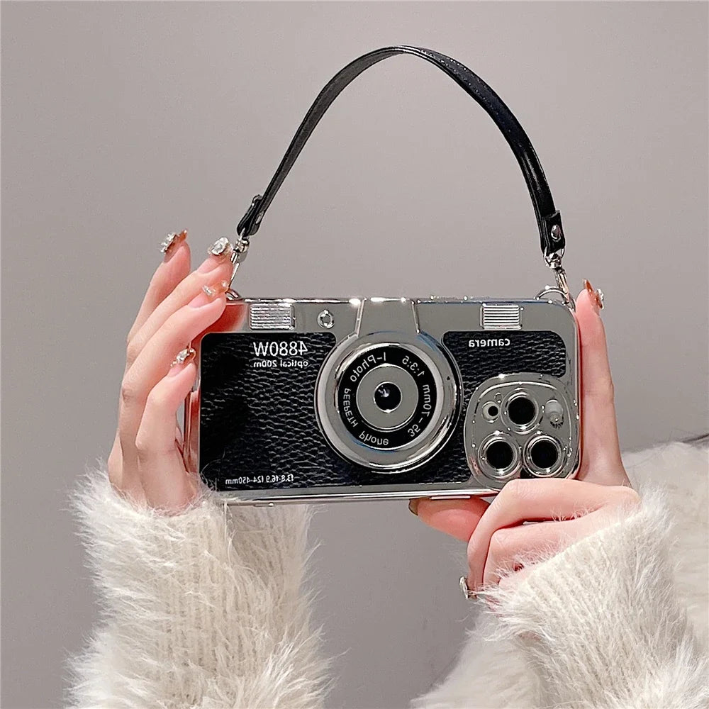 Retro Camera Strap Case - iPhone 12-15 Pro Max