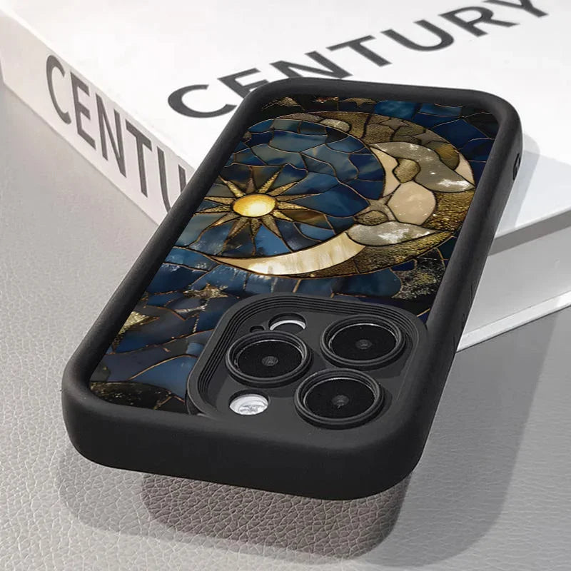 Aesthetic Sun Moon Silicone Case - iPhone 11-16 Pro Max