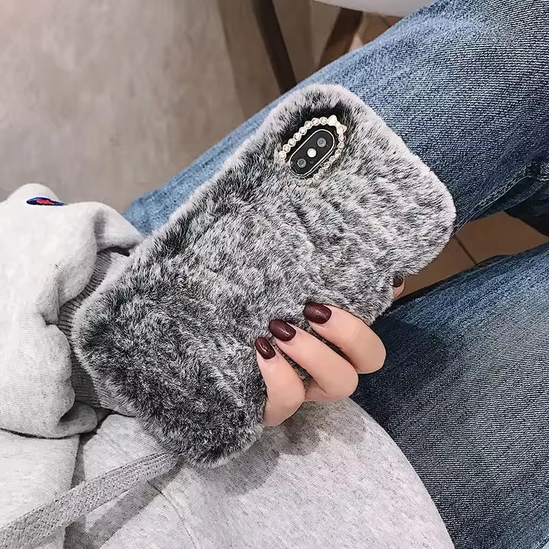 Fluffy Plush Fur Soft Case