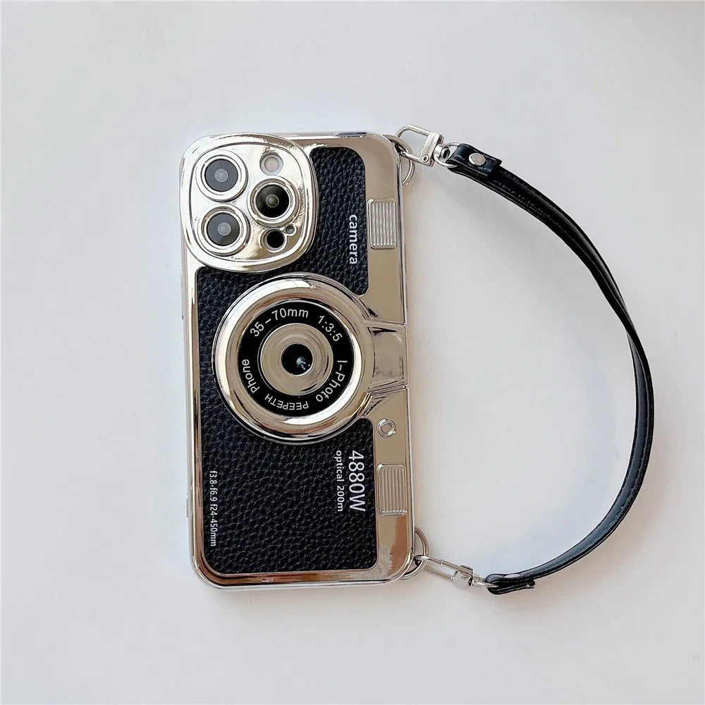 Retro Camera Strap Case - iPhone 12-15 Pro Max
