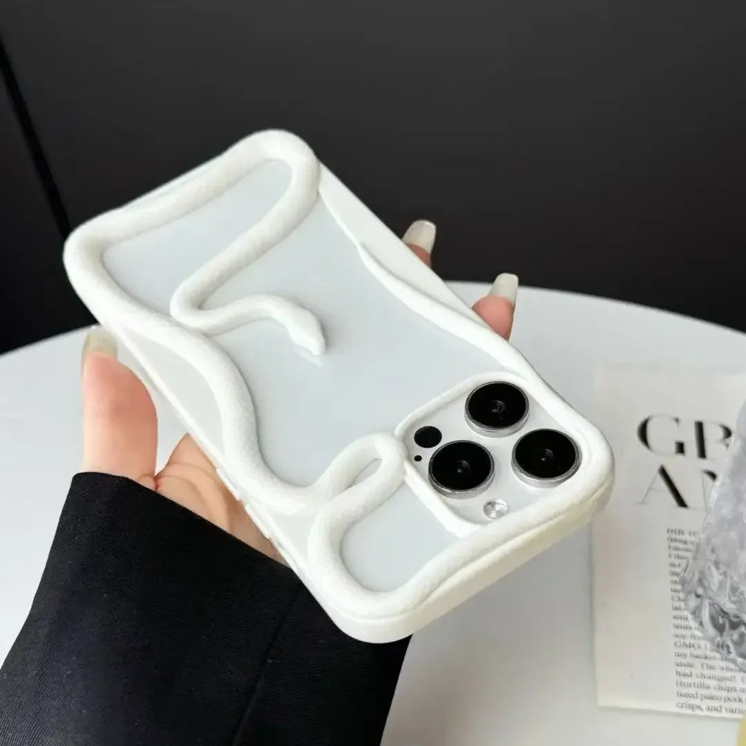 Plating Soft Snake Frame Case - iPhone 11-15 Pro Max