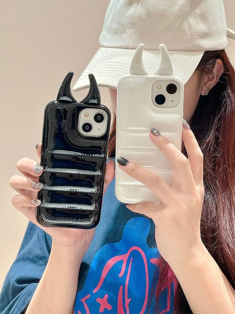 Cow Horns Glossy Leather Case - iPhone 12-15 Pro Max
