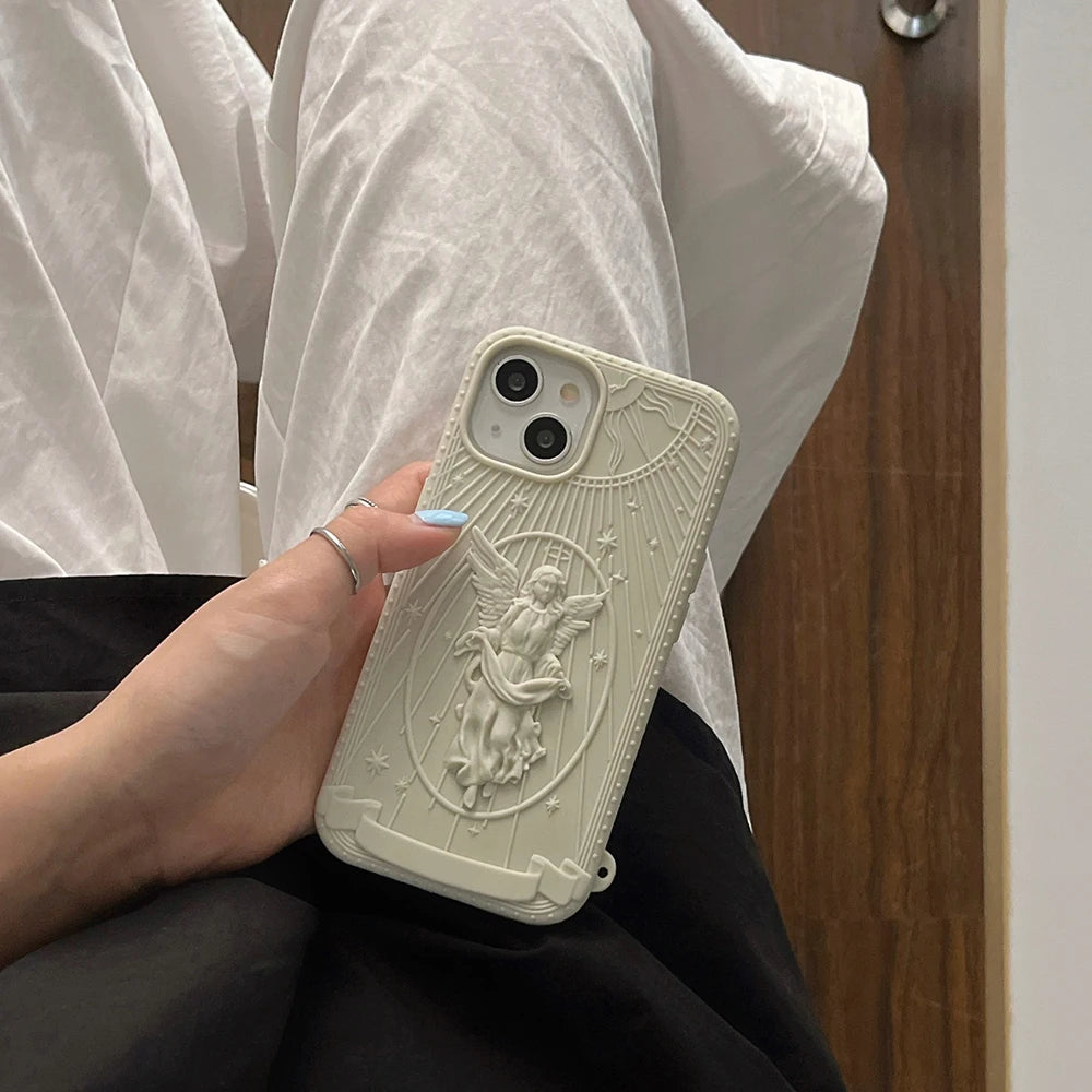 Retro Angel Statue Case - iPhone 13-15 Pro Max