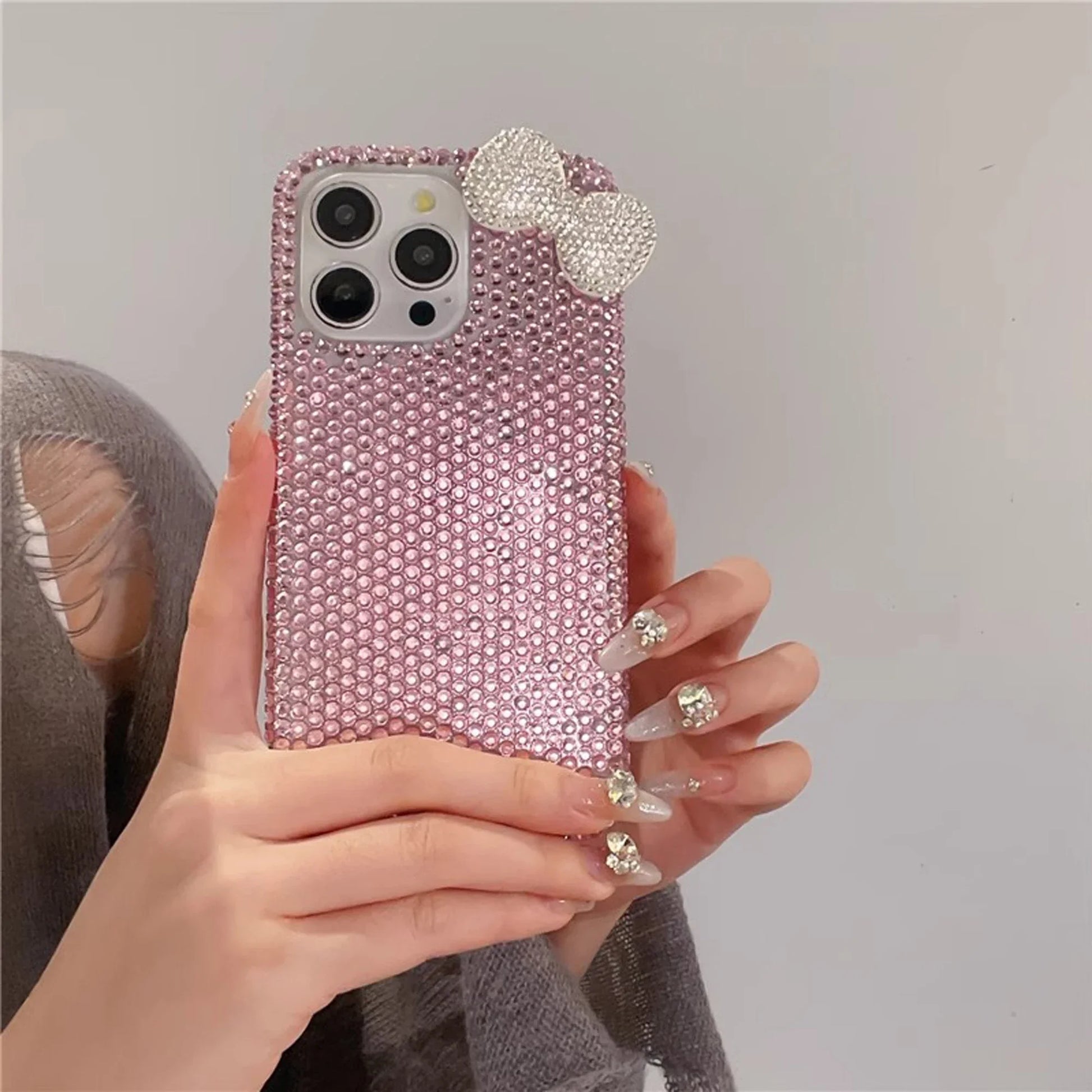 3D Diamond Bow Glitter Case - iPhone 11-16 Pro Max