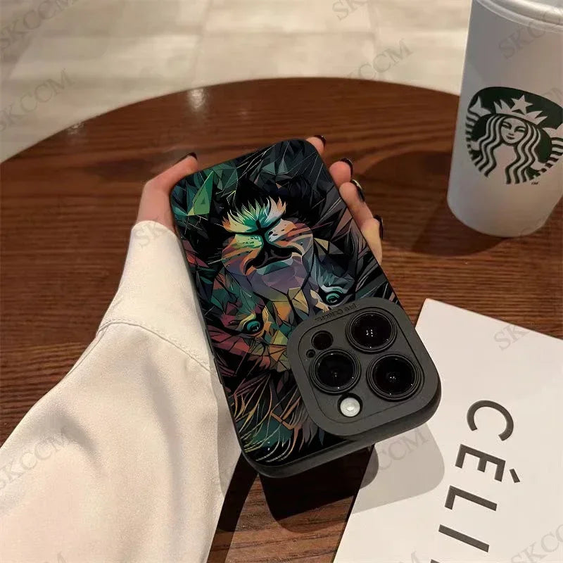 Colorful Lion Pattern Case - iPhone 6-15 Pro Max