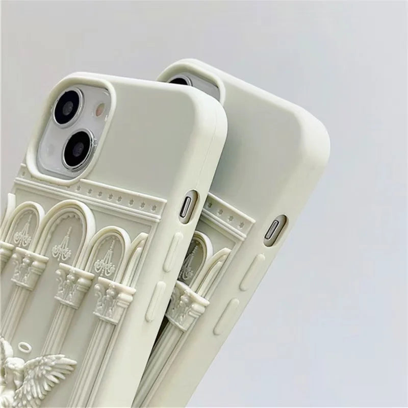 Retro Angel Statue Case - iPhone 13-15 Pro Max