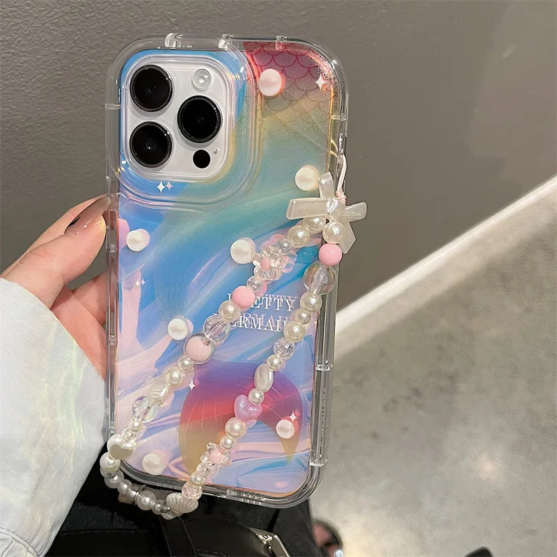 Korean 3D Aurora Bracelet Case - iPhone 13-16 Pro Max