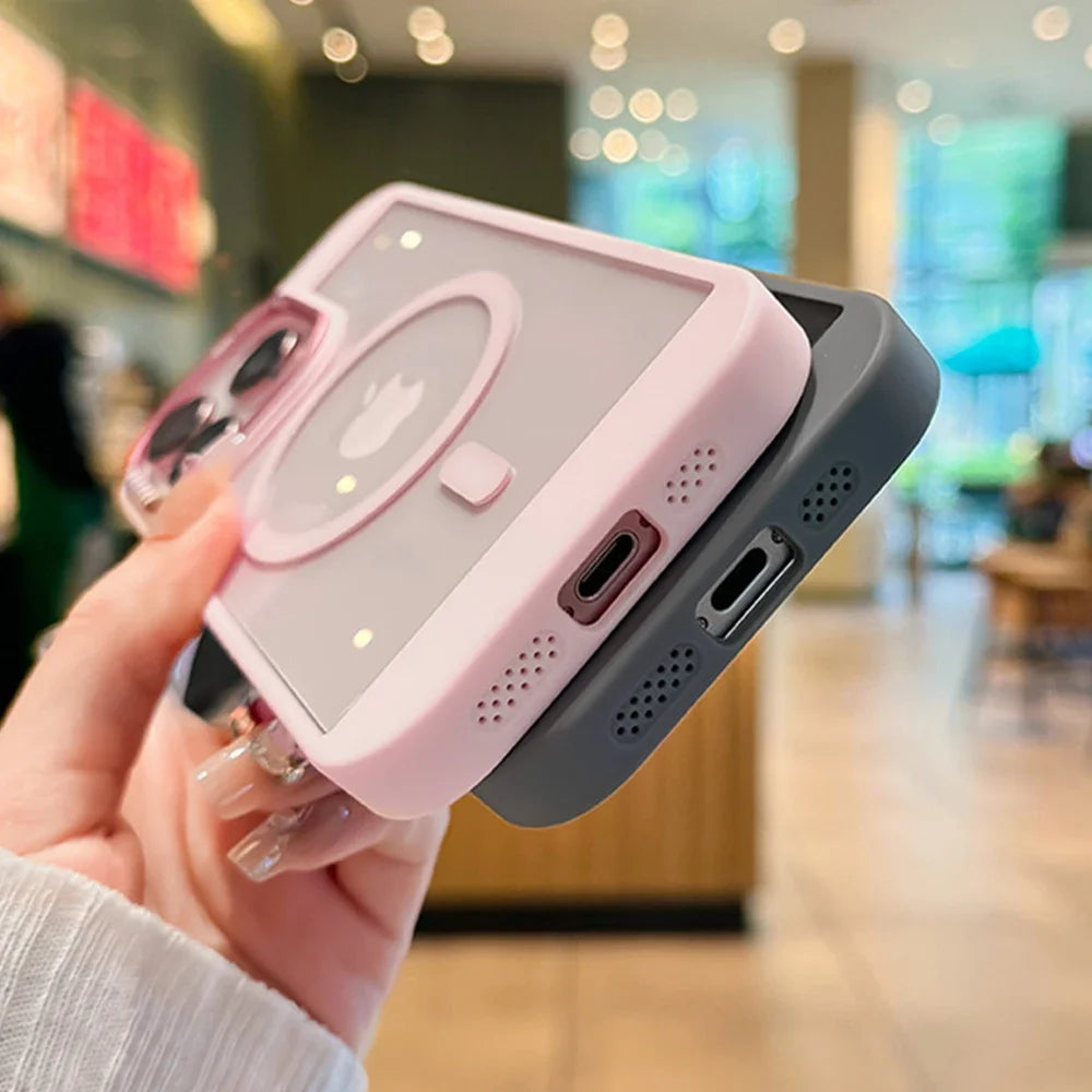 Luxury Clear Heat Magsafe Case - iPhone 11-16 Pro Max
