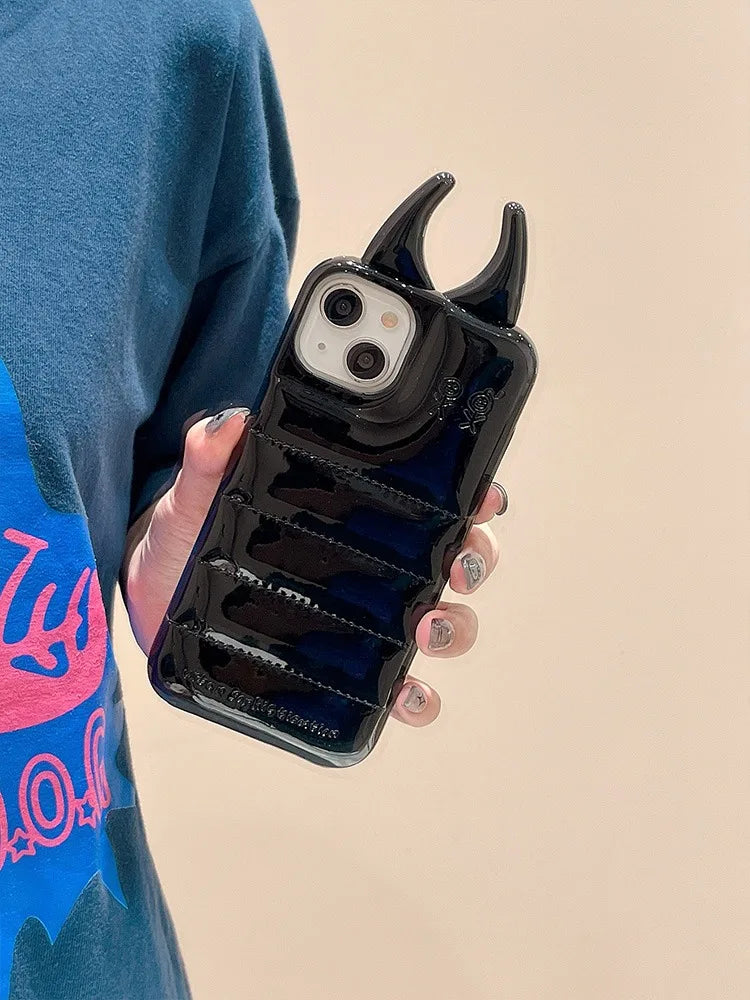 Cow Horns Glossy Leather Case - iPhone 12-15 Pro Max