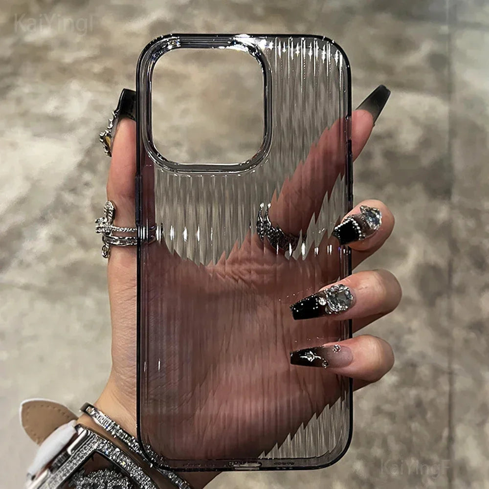 Corrugated Clear Silicone Case - iPhone 11-16