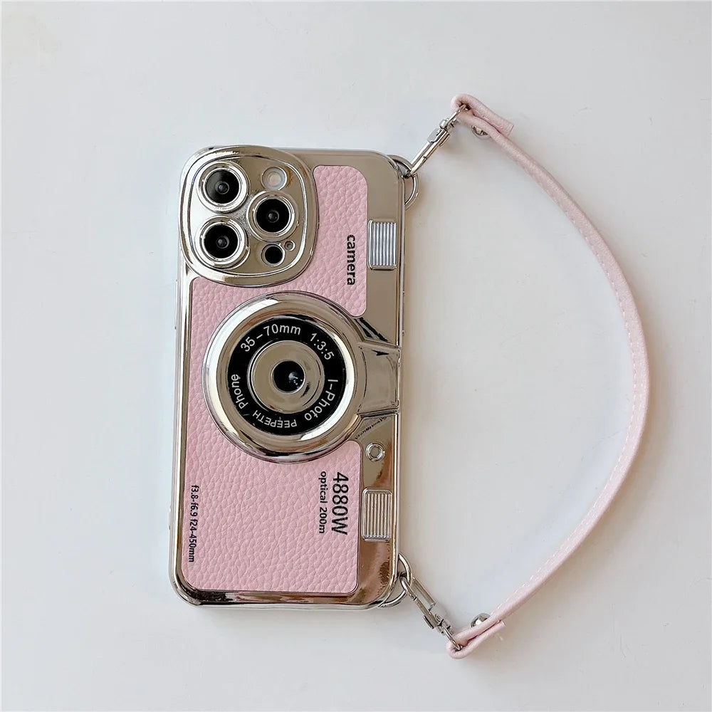 Retro Camera Strap Case - iPhone 12-15 Pro Max