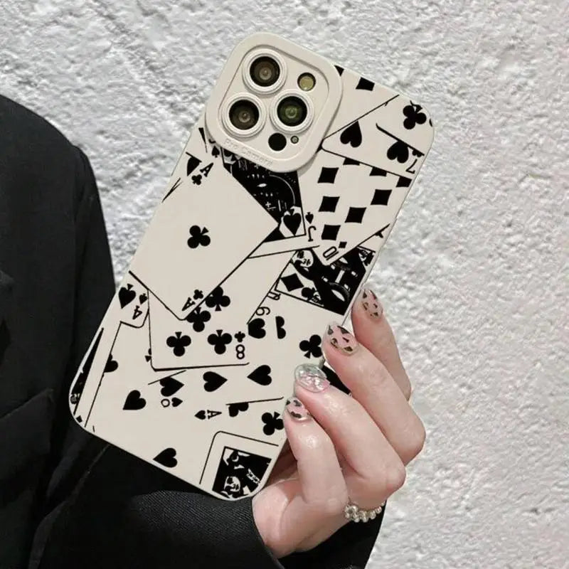 Card Pattern Shockproof Case - iPhone 13-16 Pro Max