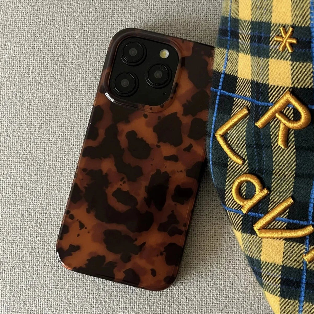 Retro Amber Leopard Case - iPhone 7-15 XR XS Max