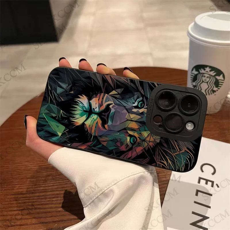 Colorful Lion Pattern Case - iPhone 6-15 Pro Max