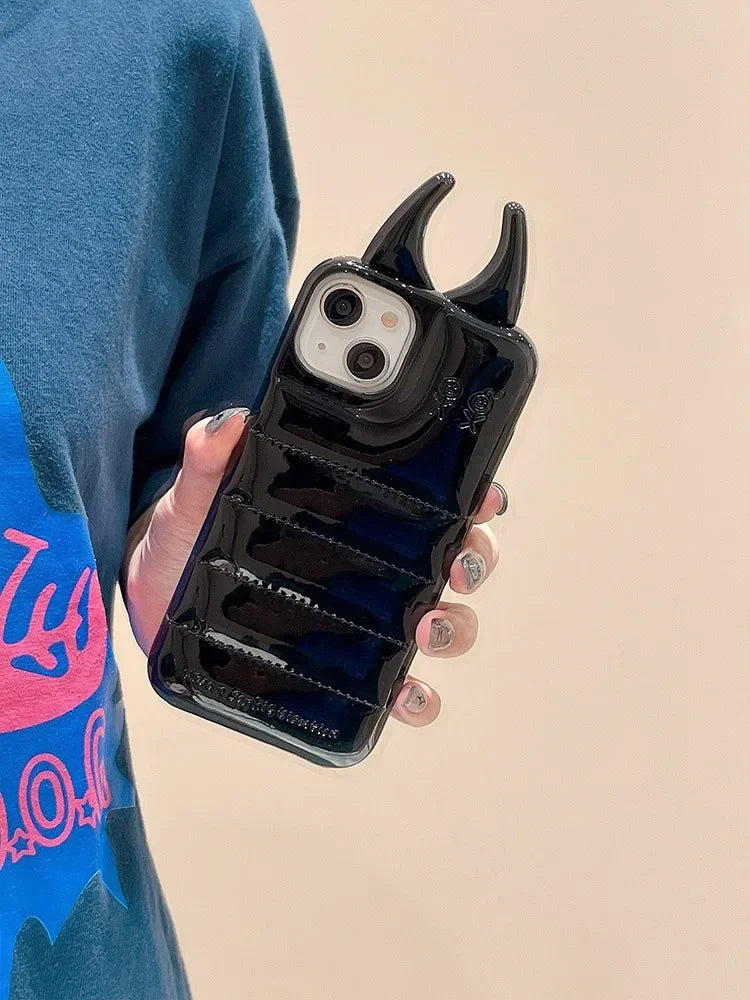 Cow Horns Glossy Leather Case - iPhone 12-15 Pro Max