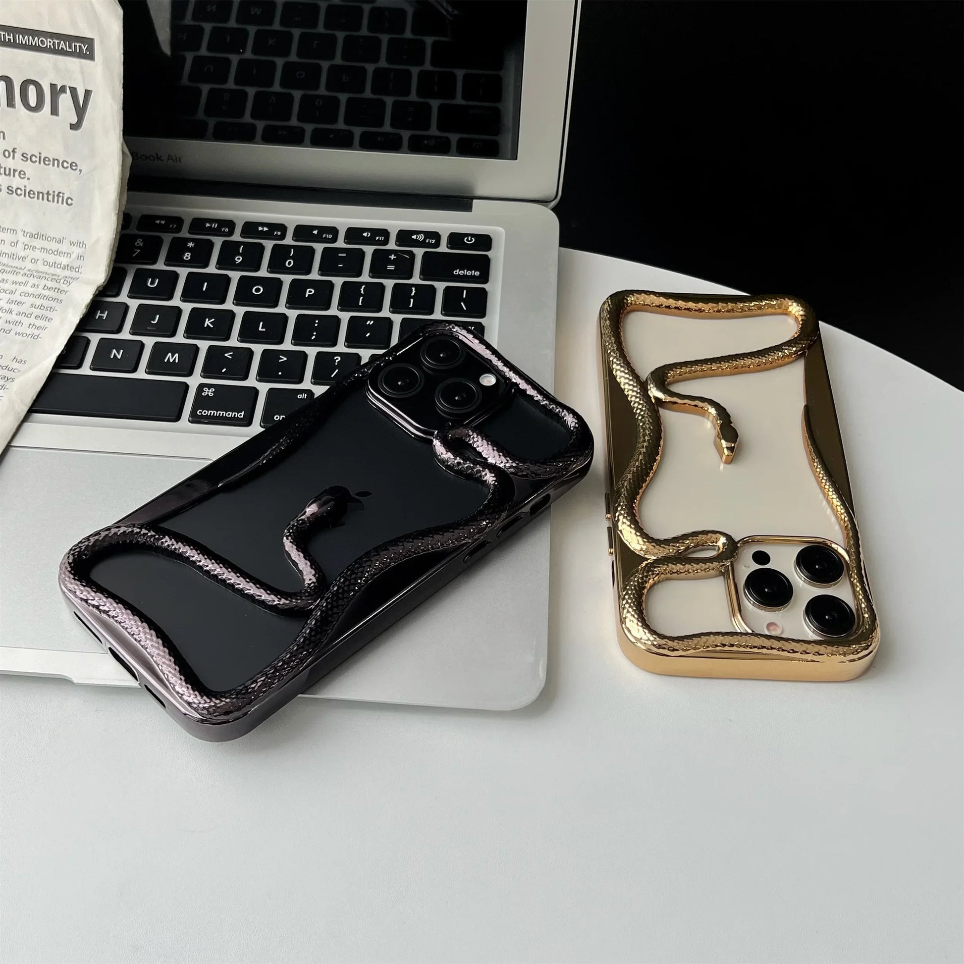 Plating Soft Snake Frame Case - iPhone 11-15 Pro Max