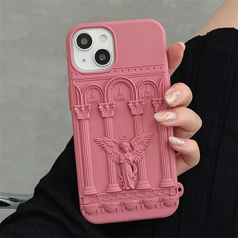 Retro Angel Statue Case - iPhone 13-15 Pro Max