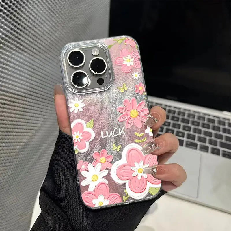 Pink Flower Plated Case - iPhone 6-16