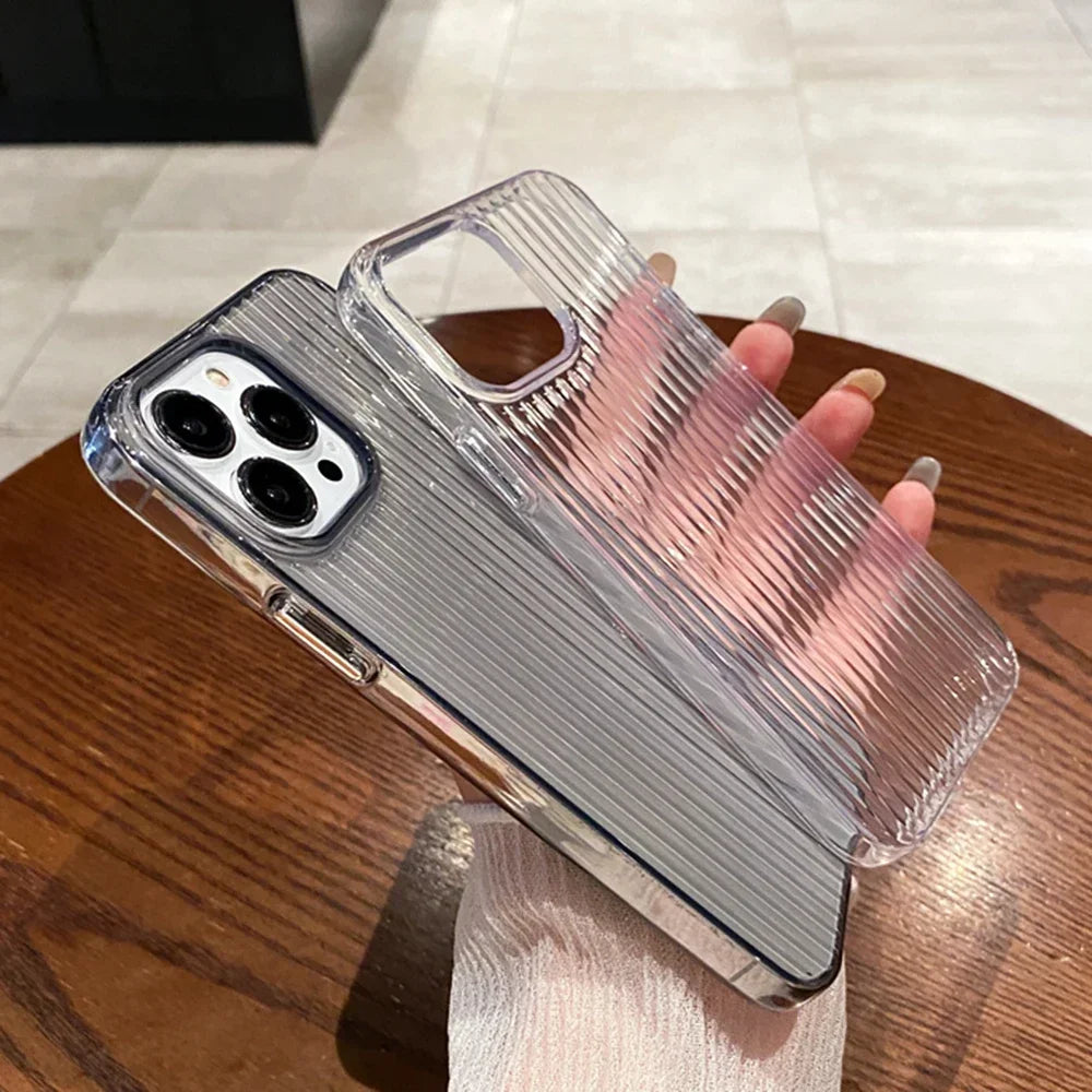 Corrugated Clear Silicone Case - iPhone 11-16