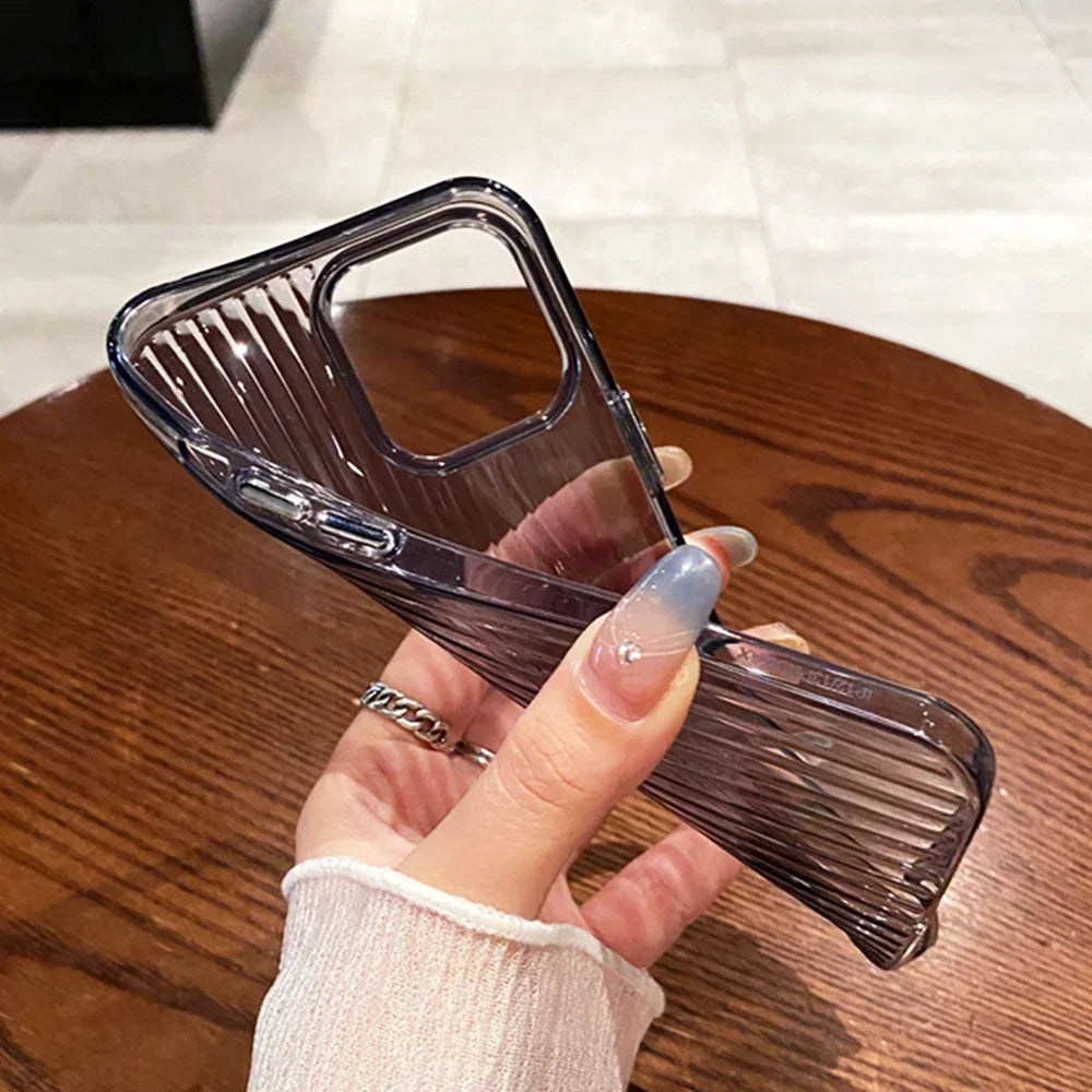 Corrugated Clear Silicone Case - iPhone 11-16