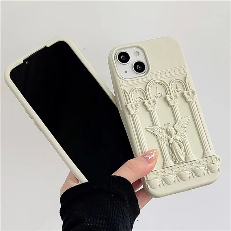 Retro Angel Statue Case - iPhone 13-15 Pro Max
