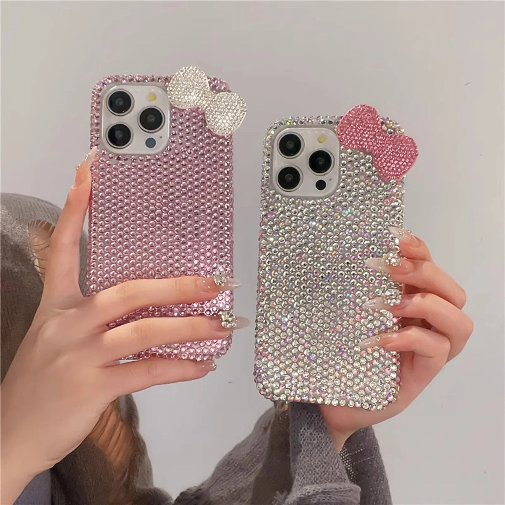 3D Diamond Bow Glitter Case - iPhone 11-16 Pro Max