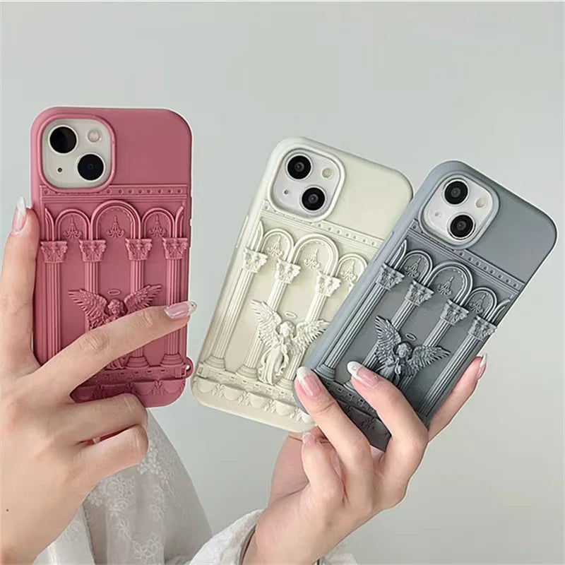 Retro Angel Statue Case - iPhone 13-15 Pro Max